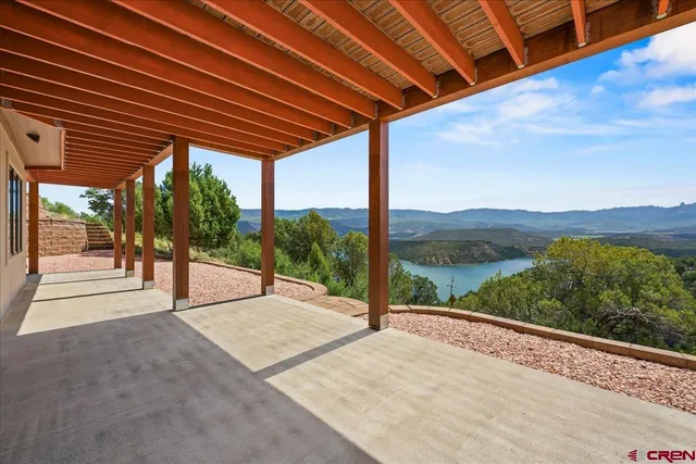 a view of an outdoor space and mountain view