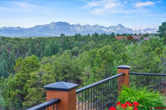 a view of a city with a mountain view