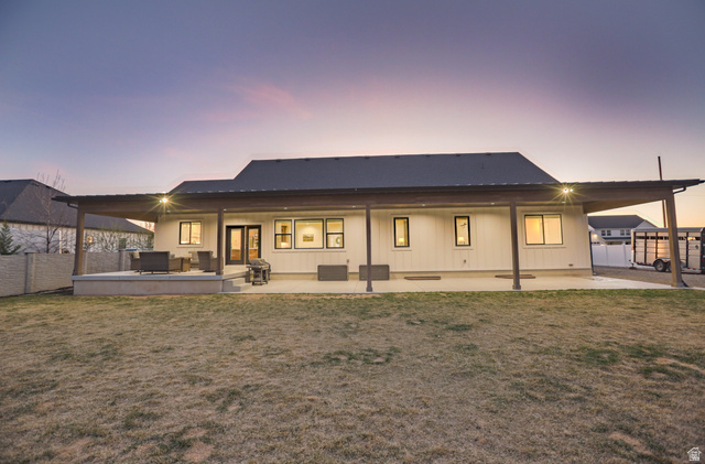 126 North 800 West Mapleton, UT 84664 - Photo 73 of 79 Back of house featuring a fenced backyard and a patio