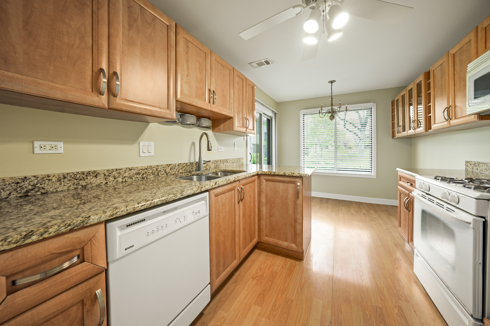 924 Coach Road, Unit 1 Palatine, IL 60074 - Photo 6 of 23 a kitchen with granite countertop a sink cabinets stainless steel appliances and a counter space