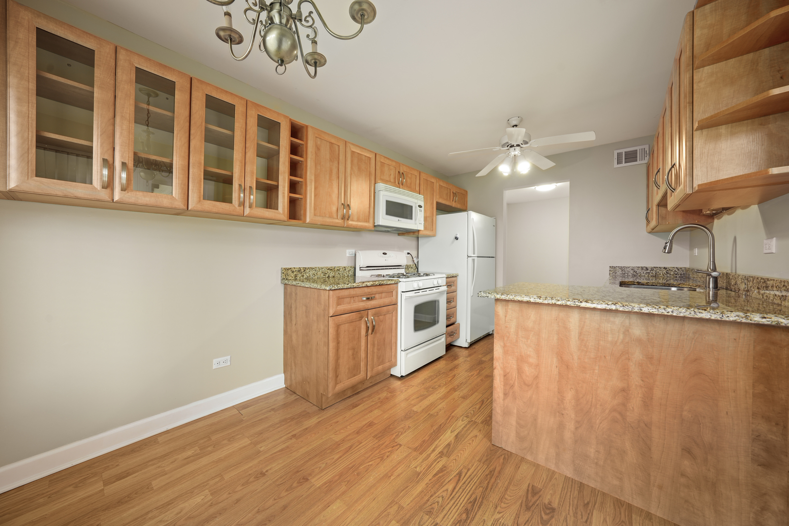 924 Coach Road, Unit 1 Palatine, IL 60074 - Photo 8 of 23 a kitchen with stainless steel appliances granite countertop a stove a sink and a refrigerator