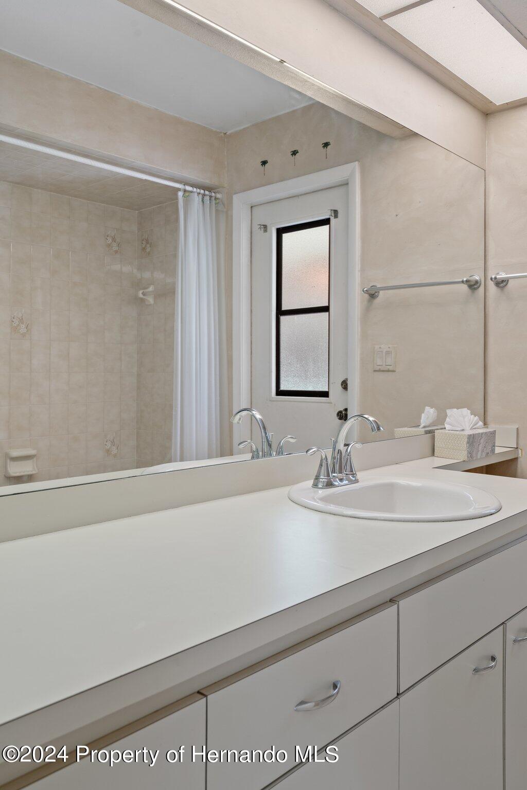 9290 Eldridge Road Spring Hill, FL 34608 - Photo 36 of 55 a bathroom with a sink and a mirror