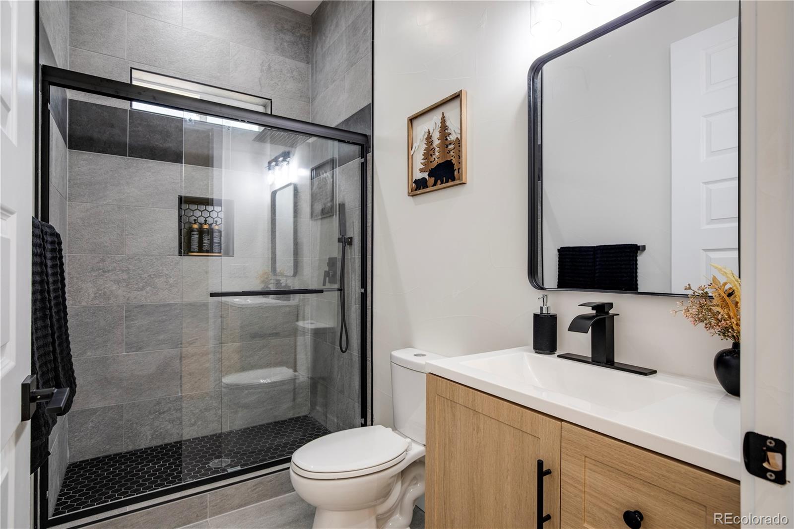 146 Elk Road Idaho Springs, CO 80452 - Photo 10 of 15 a bathroom with a toilet sink and a shower