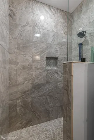 a bathroom with a shower
