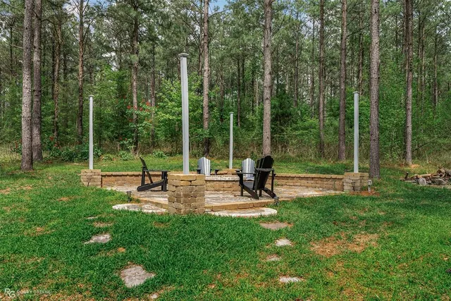 a view of a park with a slide