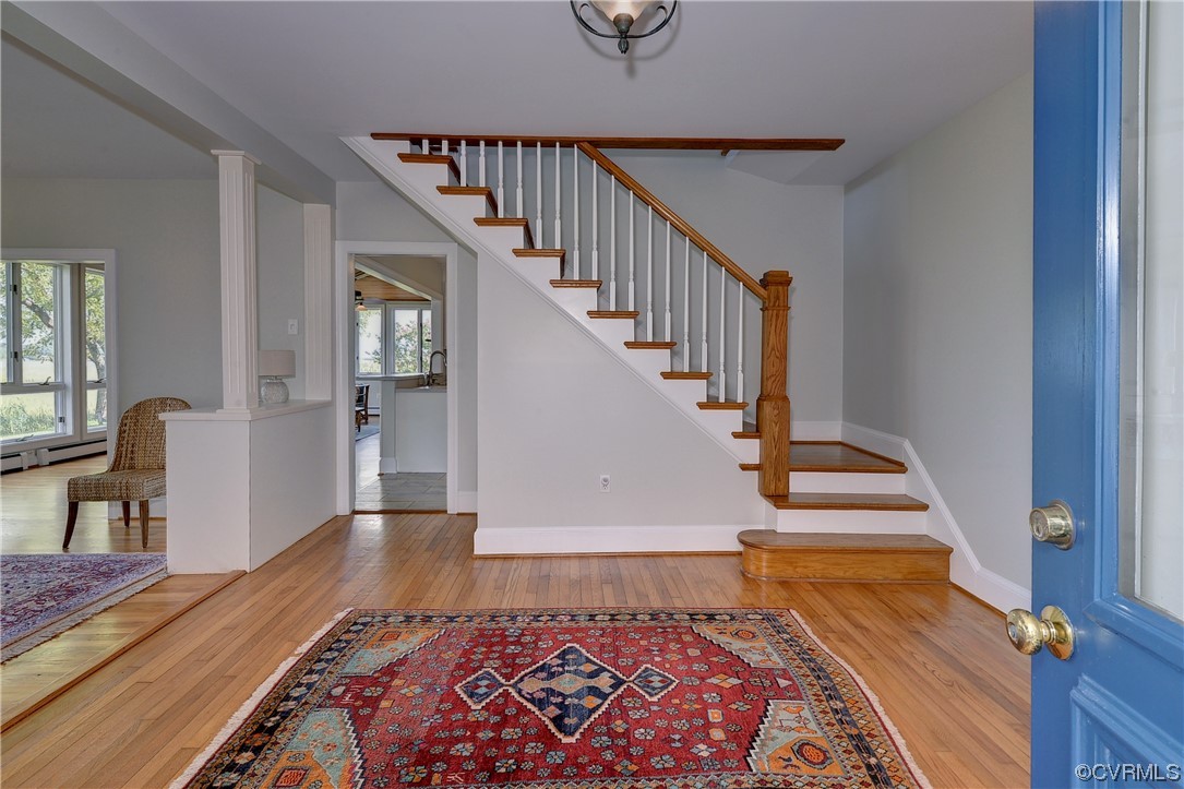 528 10th Street West Point, VA 23181 - Photo 3 of 50 a view of entryway and hall with wooden floor