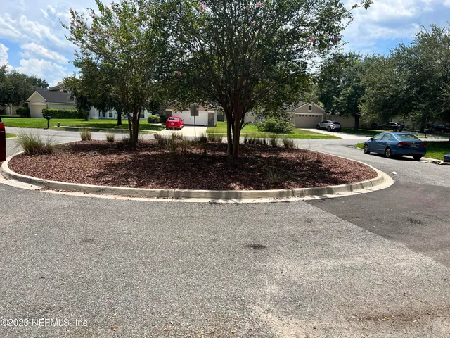 a view of a park with trees