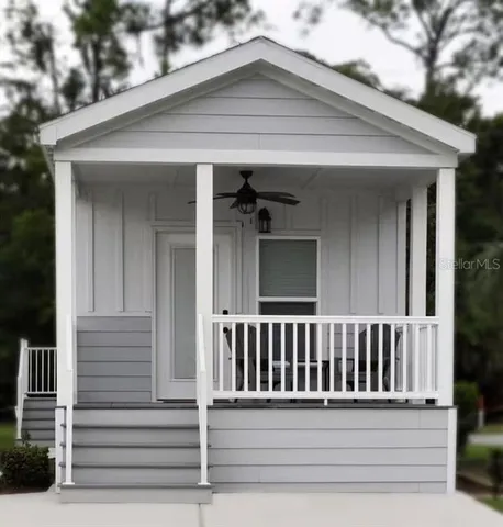 a view of a house with a porch