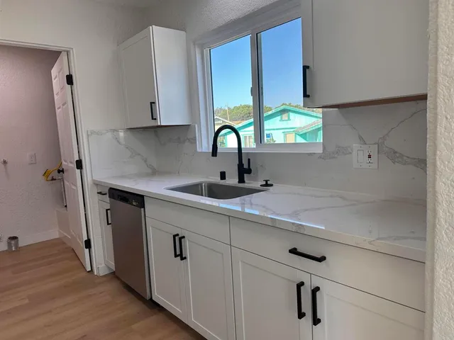 a sink with a window