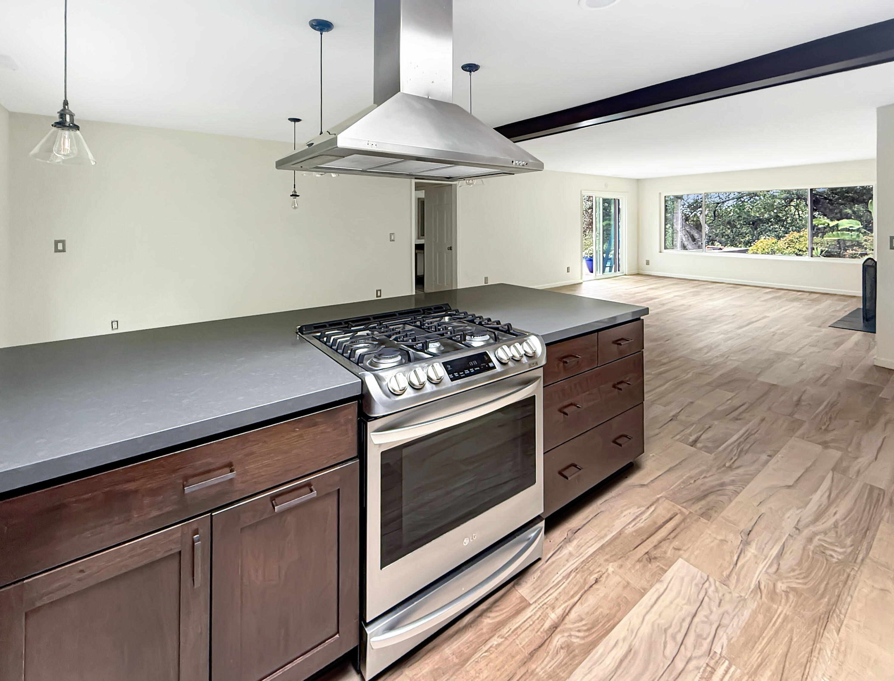2020 Foothill Road Santa Barbara, CA 93105 - Photo 4 of 11 a kitchen with a stove and a wooden floor