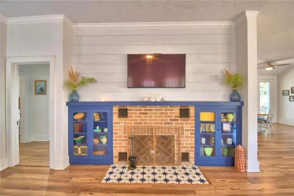 a view of a backyard with swimming pool