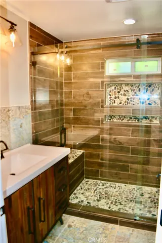 a bathroom with a shower