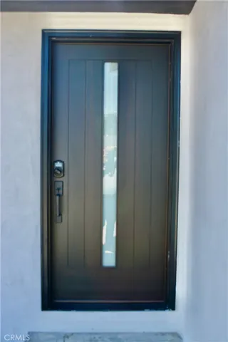 a view of wooden door
