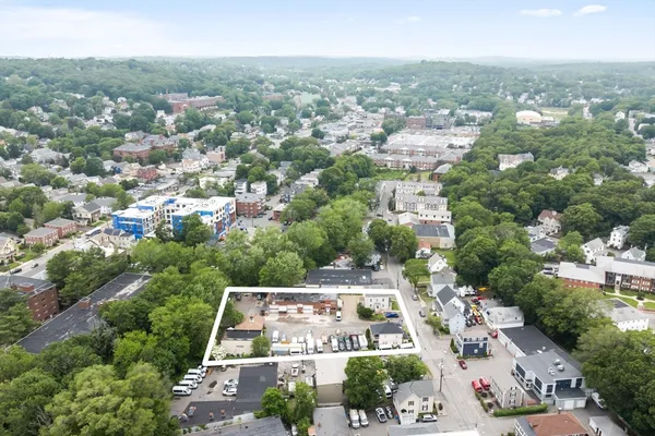 an aerial view of multiple house