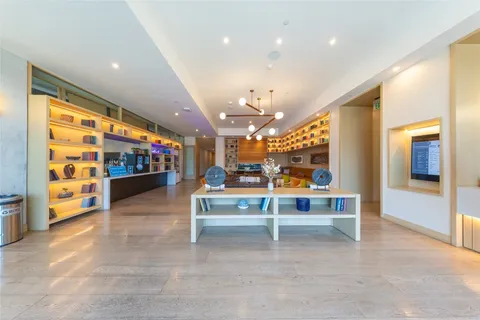 a outdoor dining space with furniture