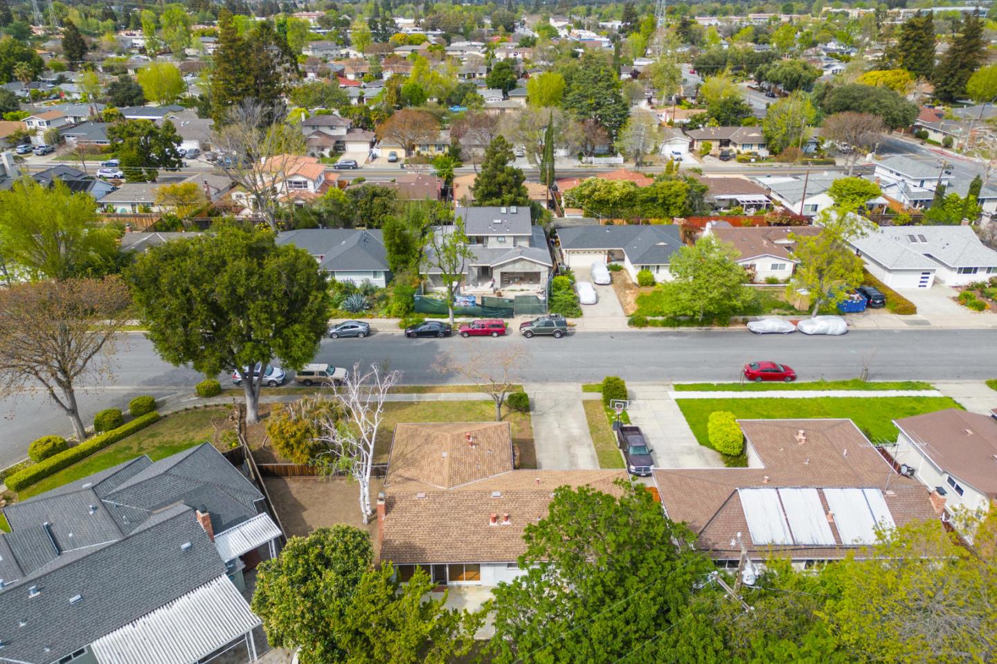 1222 Morningside Drive Sunnyvale, CA 94087 - Photo 28 of 34 an aerial view of a house with a swimming pool