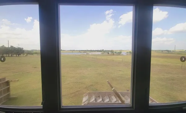 a view of an ocean from a window