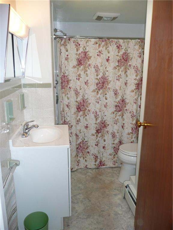 70 McMichael Road Carnegie, PA 15106 - Photo 17 of 21 MAIN BATH WITH WALK-IN SHOWER, VANITY, AND TUBE SKYLIGHT