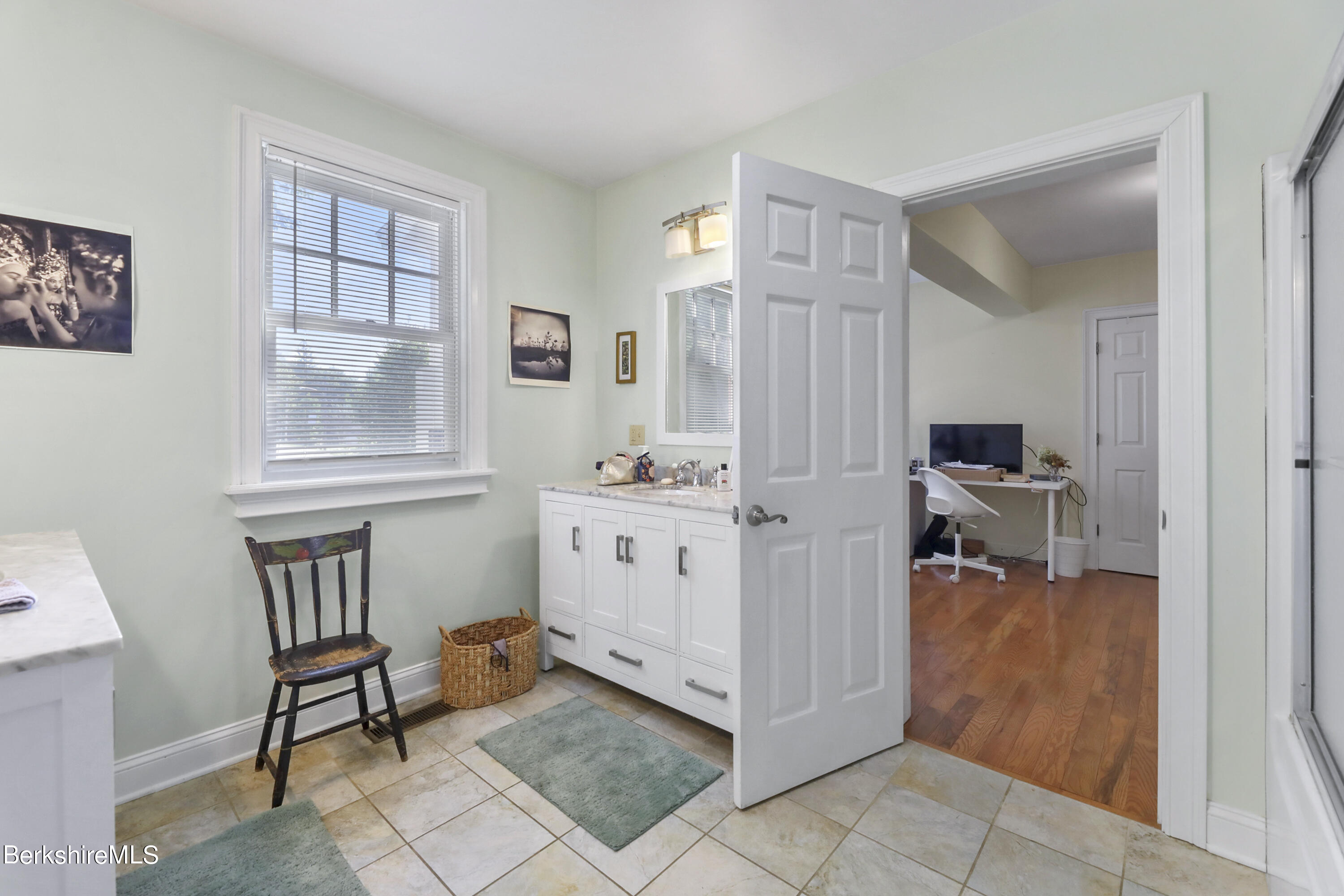 29 Main Street West Stockbridge, MA 01266 - Photo 21 of 51 a en suite bathroom with a sink a mirror and a bath tub