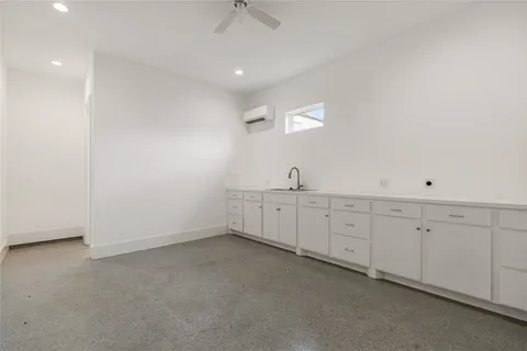 a view of a room with cabinets