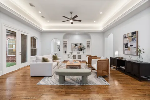 a living room with furniture