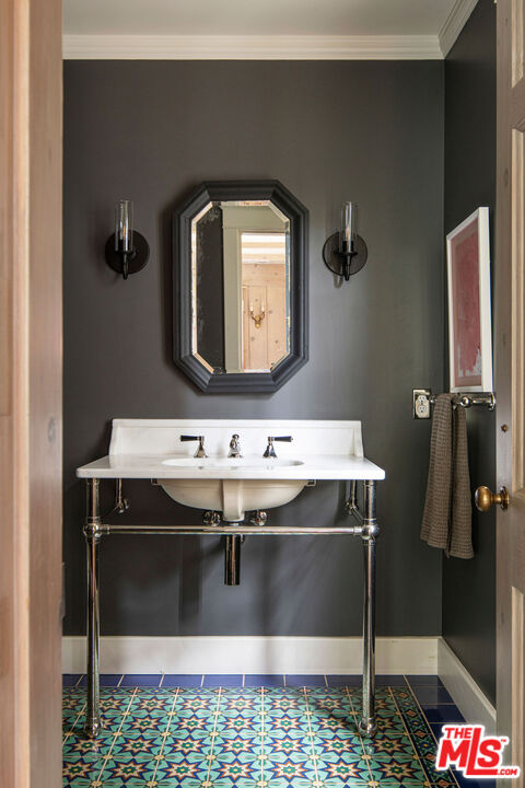 San Antonio Street Ojai, CA 93023 - Photo 29 of 73 a bathroom with a sink and mirror