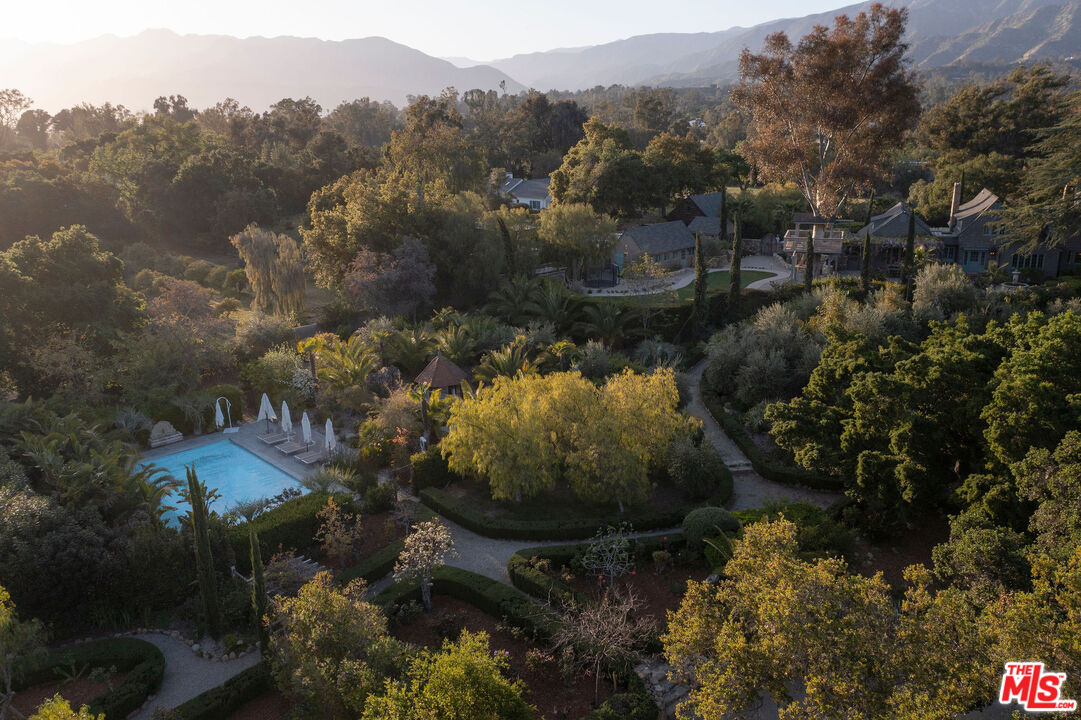 San Antonio Street Ojai, CA 93023 - Photo 8 of 73 an aerial view of a house with a yard and mountain view in back