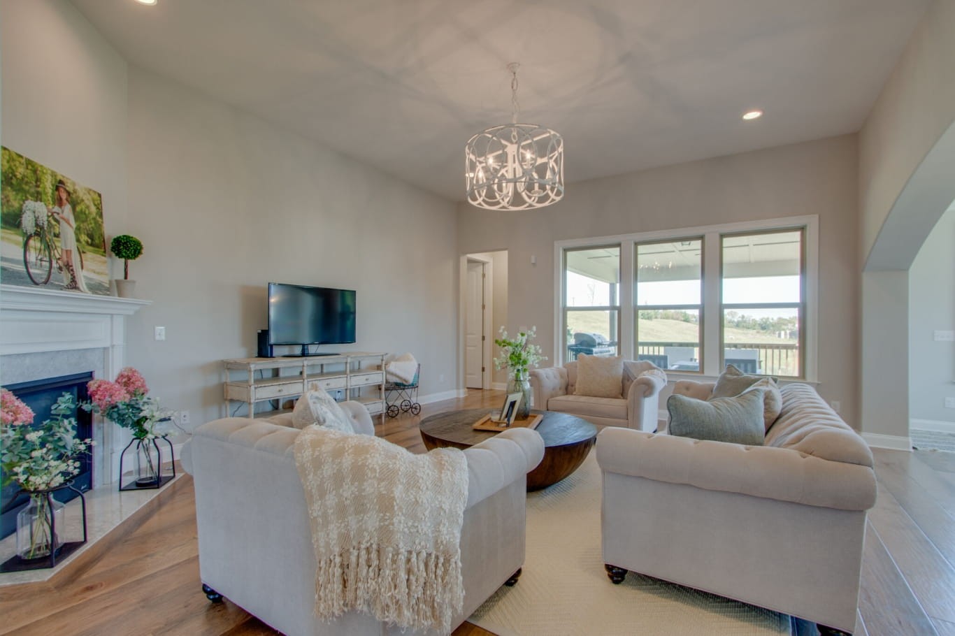 3584 Robbins Nest Road Thompson's Station, TN 37179 - Photo 13 of 43 a living room with furniture kitchen view and a large window
