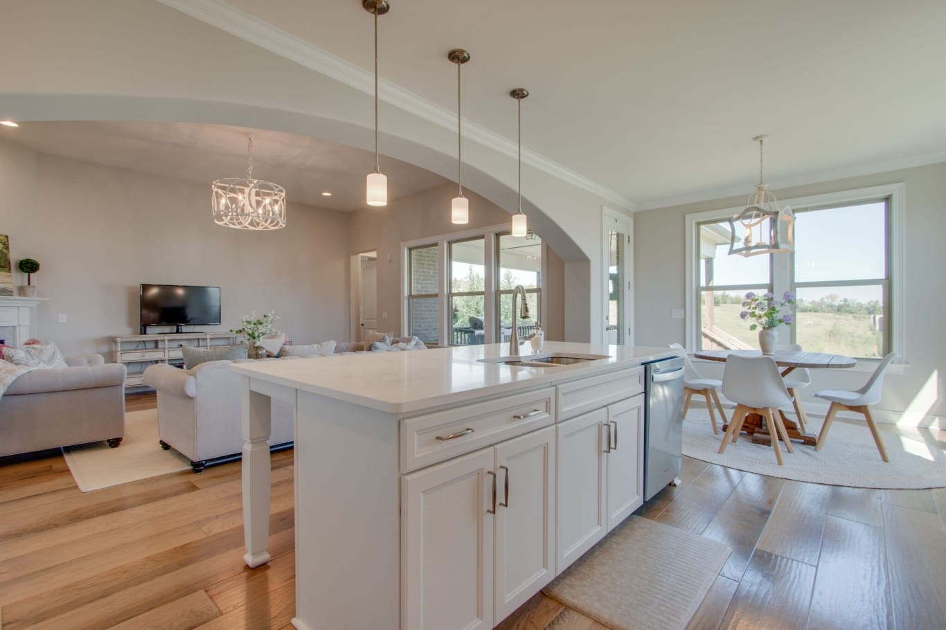 3584 Robbins Nest Road Thompson's Station, TN 37179 - Photo 19 of 43 a kitchen with center island and living room