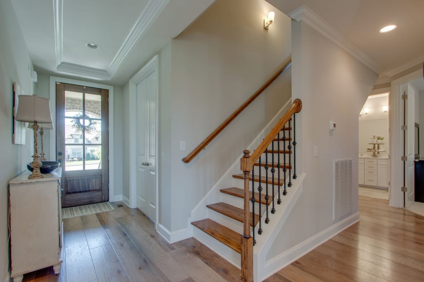 3584 Robbins Nest Road Thompson's Station, TN 37179 - Photo 7 of 43 a view of entryway with wooden floor and stairs