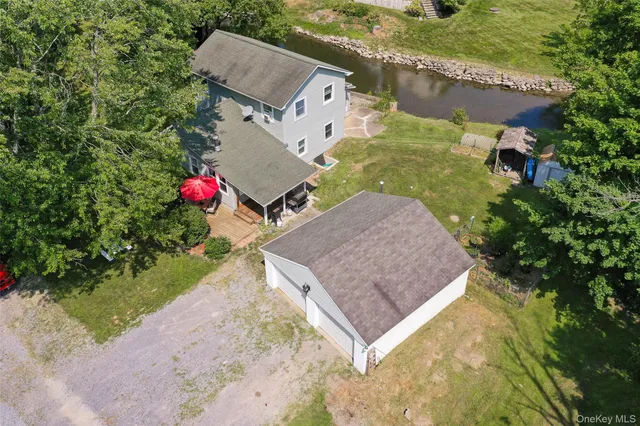 an aerial view of a house