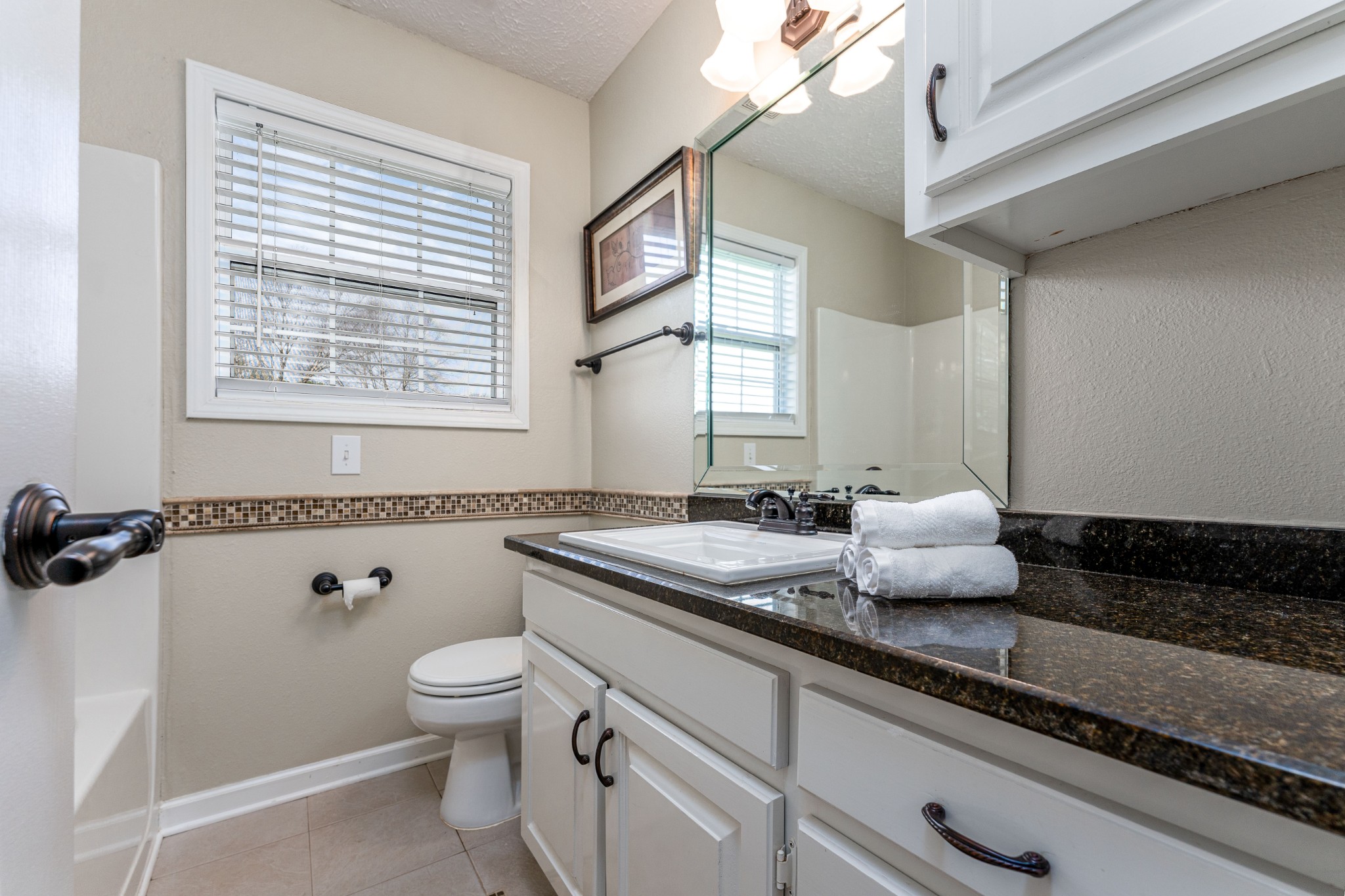 1243 Hunters Point Lane Spring Hill, TN 37174 - Photo 18 of 35 a bathroom with a granite countertop sink mirror vanity and toilet