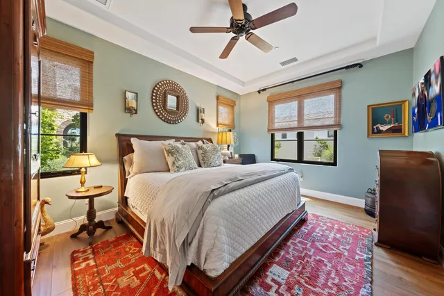 a view of an outdoor dining space with furniture