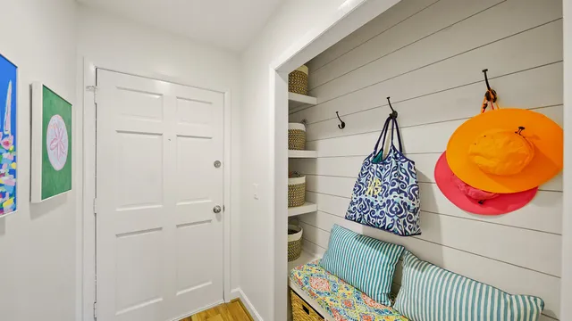 a view of entryway with a flower pot