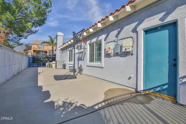 a view of swimming pool with outdoor seating