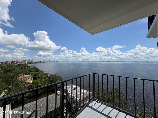 a view of a balcony from a balcony