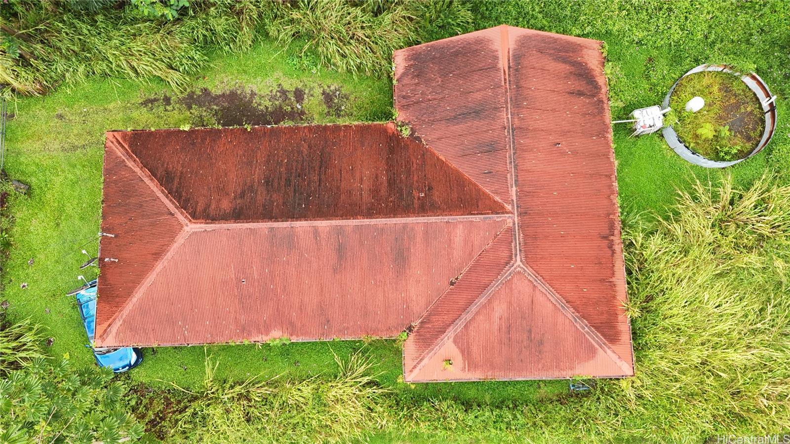 a backyard of a house with lots of green space