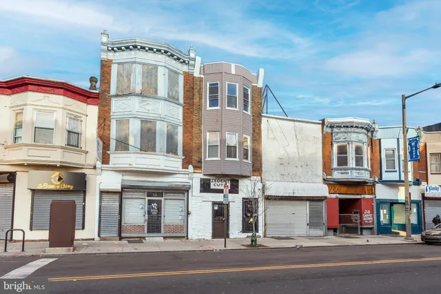 a front view of a multi story building