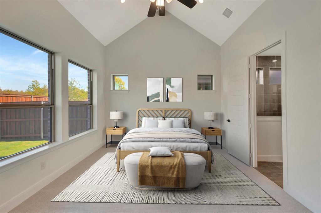 2901 Long Trail Mansfield, TX 76063 - Photo 9 of 28 a large bedroom with a bed and glass door