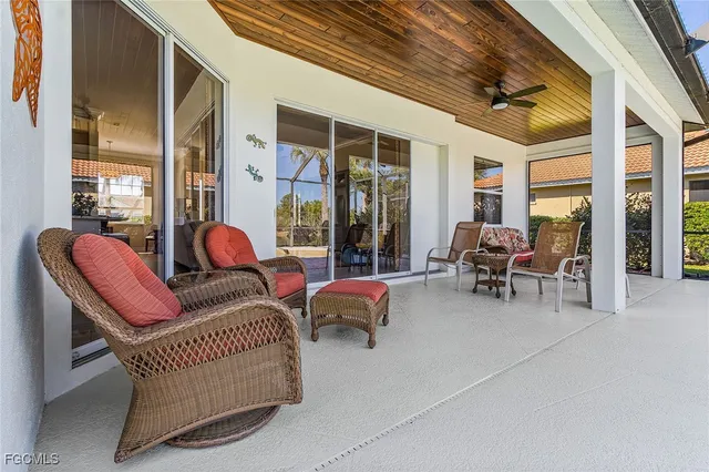 a outdoor living space with furniture and garden view