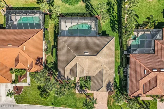 an aerial view of a house