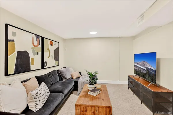 a living room with furniture