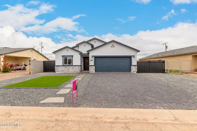 a house view with a backyard space