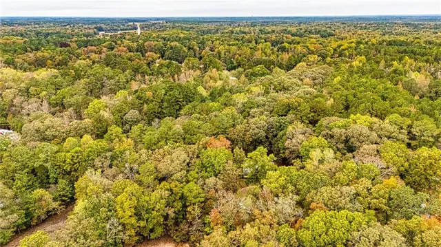 a view of a green field with lots of trees