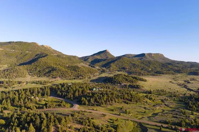 a view of a golf course with a garden