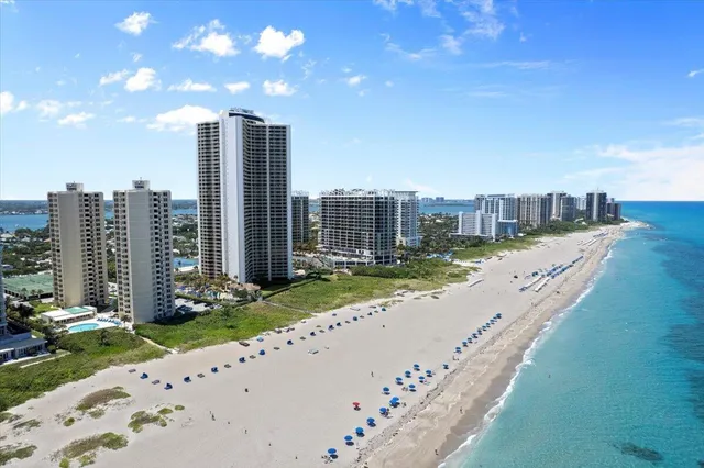 a view of a city with tall buildings