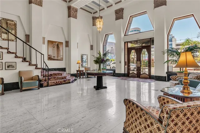 a living room with furniture