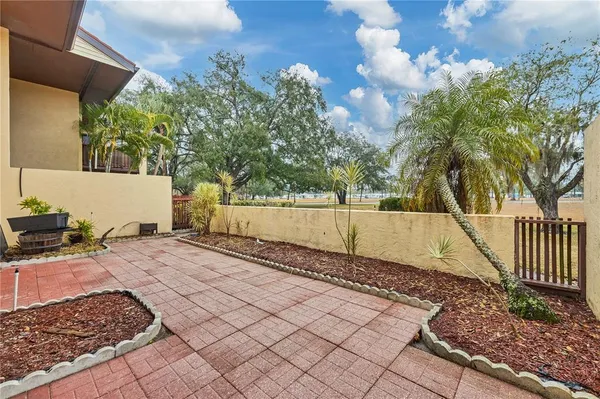 a house view with a backyard