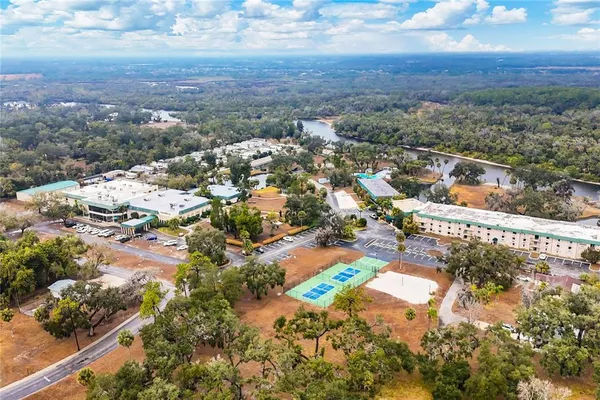 a view of a city and a mountain view
