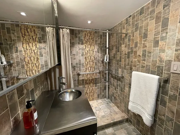a view of bathroom with shower